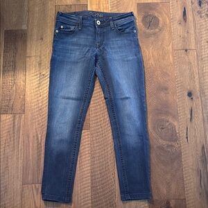 DL1961 Blue Skinny Jeans with Distressed Details